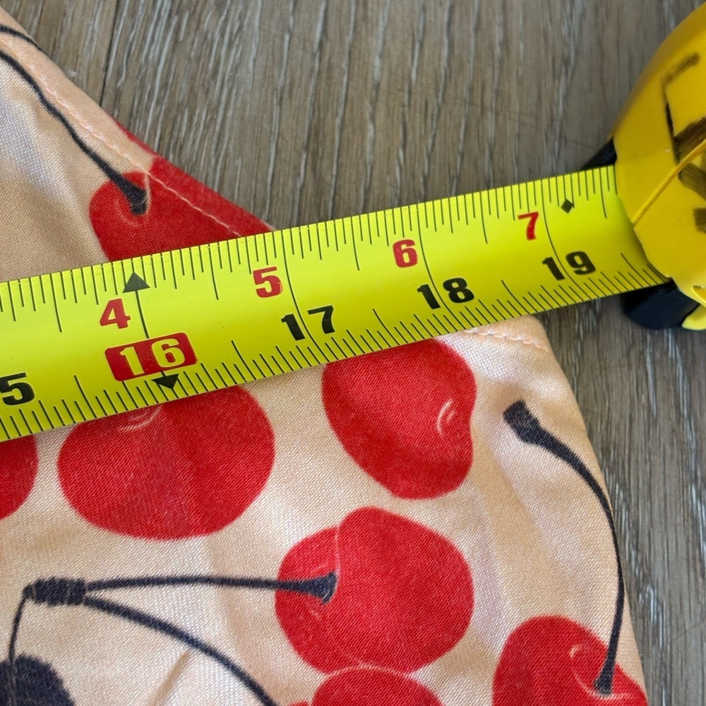 Anthropologie Conditions apply cherry satin silky print maxi dress medium/ large - Picture 10 of 10